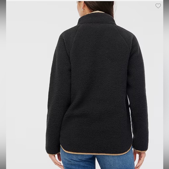 NEW J. Crew Factory Sherpa Half Zip Tunic Pullover in Black Size XXS - Picture 2 of 11